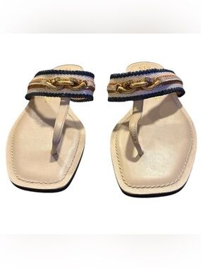 Tory Burch Women’s Jessa Beige Size 5.5 Thong Sandals, NWOT